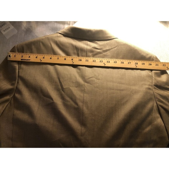 Joseph Abboud Suit Jacket Mens 44L Beige Wool Loro Piana Super 120s 2 Button USA - Picture 12 of 12